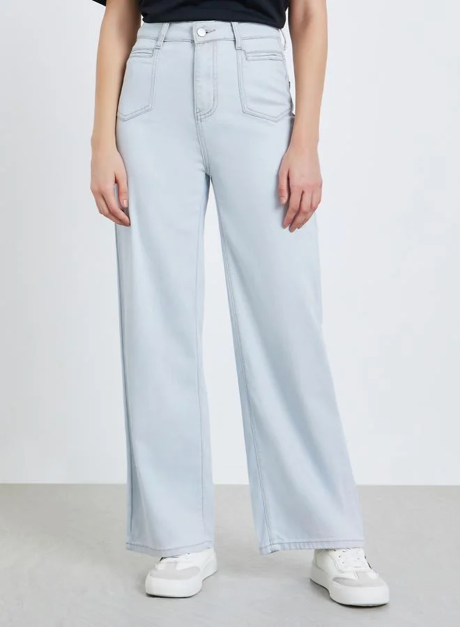 ستايلي بنطال جينز بأرجل واسعة